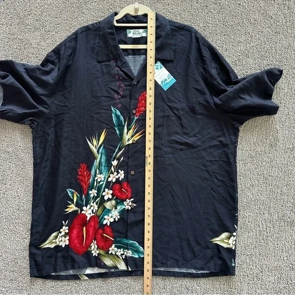 Two Palms Aloha Hawaiian Floral Rayon Shirt 2XL - Picture 8 of 9